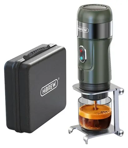 HiBREW H4B_GN čierna / Prenosný kávovar na kapsule 3v1 / Nespresso & Dolce Gusto / 1200 mAh