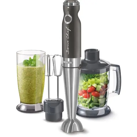 Sencor SHB 5608BK-EUE3 čierna / Tyčový mixér / 1000 W / nádoba 800 ml / sekáčik 1250ml / šľahacie metly