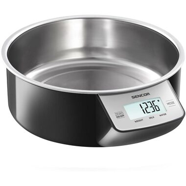 Sencor SKS 4030BK čierna / digitálna kuchynská váha / nerez miska 1L / max. 5 kg / funkcia TARE / dotyk. tlačidlá
