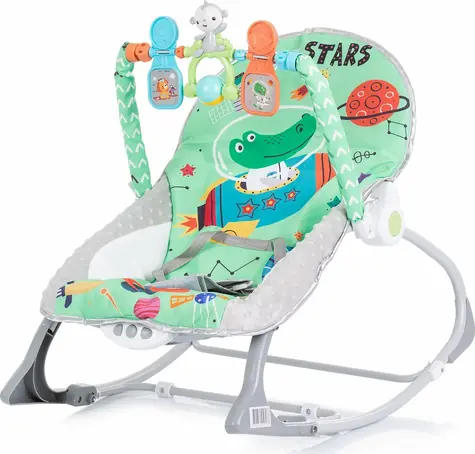 CHIPOLINO Dojčenské lehátko vibrujúce 2v1 Baby Spa Green / od 0 - 36 mesiacov / hojdačka 9 kg / stolička 18 kg