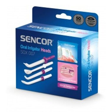 Sencor SOX 007 Náhradná hlavica pre ústnu sprchu biela (4ks) / pre Sencor SOI 2x