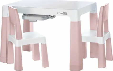 FreeON Plastový stolík so stoličkami Neo biela/ružová / od 3 do 9 rokov
