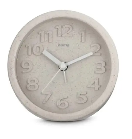 HAMA Fuerteventura béžová / budík / priemer 12 cm / tichý chod
