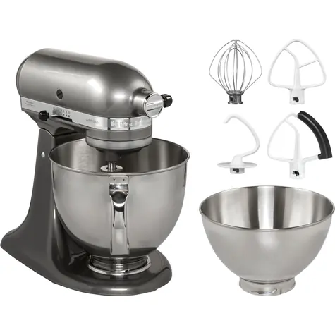 KitchenAid 5KSM175PSEMS strieborná / Kuchynský robot Artisan / 300W / 4.8 l / 10 rýchlostí / planetárny systém