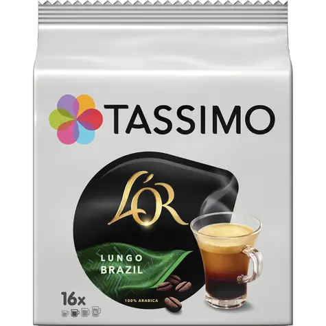 Jacobs L'OR Café Lungo Brazília Tassimo 16 ks / Kapsľová káva 