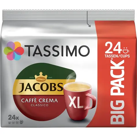 Jacobs CAFFE Crema Classico XL Tassimo 24 ks / Kapsľová káva 