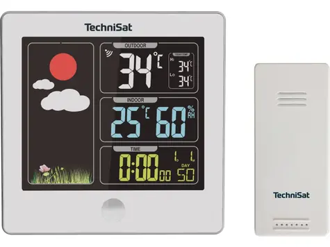 TechniSat iMETEO X2 biela / Meteostanica / LCD farebný displej / teplota vlhkosť / 4X AA