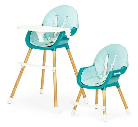 ECOTOYS Jedálenská stolička 2v1 modrá / od 6 mesiacov