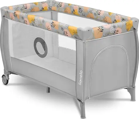 Lionelo Postieľka cestovná Stefi PLUS Pink Yellow / od narodenia