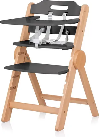 CHIPOLINO Drevená jedálenská stolička Cacao 2v1 Graphite Wood