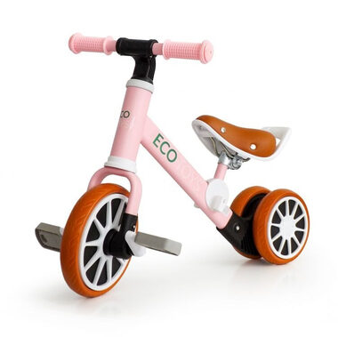 ECOTOYS Odrážadlo s odnímateľnými pedálmi ružové