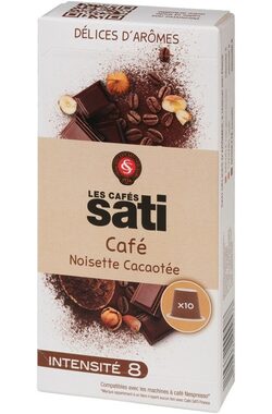 Les Cafés Sati Cacao Hazelnut Nespresso 10 ks / Kapsľová káva 
