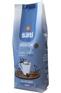 Les Cafés Sati Décafeinated 500 g / Zrnková káva / 100% Arabica