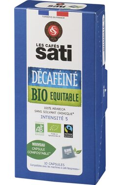 Les Cafés Sati Decaffein Bio Nespresso 10 ks / Kapsľová káva 