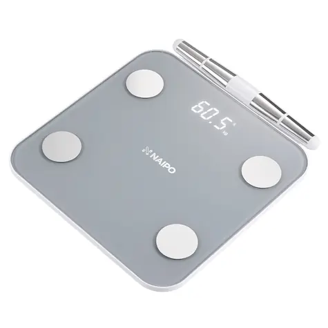 NAIPO NP-BS03 sivá / múdra osobná váha / do 180 kg / 4X AAA