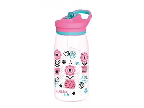 Quokka Plastová fľaša s náustkom Glow Kids Melodic Flowers 580 ml