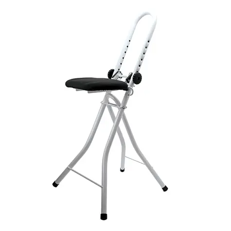 MSV skladacia stolička na žehlenie biela / nastaviteľná výška / oceľ / 91 cm