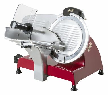 Rozbalené - Berkel Red Line RL 250 / kuchynský krájač / 190 W / priemer noža 250 mm / 0-14 mm / červená / rozbalené