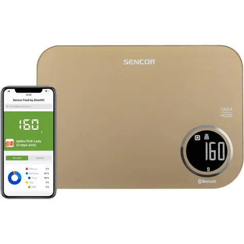 Sencor SKS 7077CH béžová / múdra kuchynská váha / max. 5kg / funkcia TARA / Bluetooth 