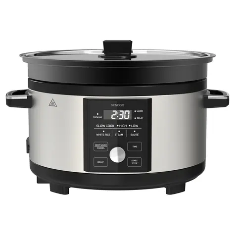 Sencor SPR 5520SS strieborná / pomalý hrniec / 5.5L / Digitálny displej / 5 programov