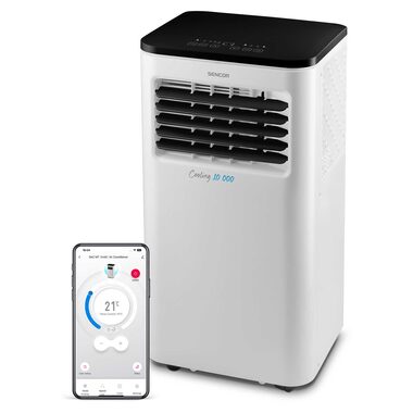 Sencor SAC MT1048C biela / mobilná klimatizácia / 1050W / 10000 BTU / chladenie / odvlhčovanie / ventilátor / SMART WiFi