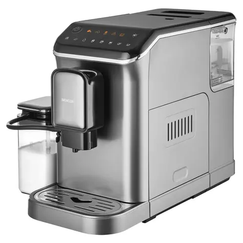 Sencor SES 8000BK sivá / Automatický kávovar / 1350W / 20 bar / 1.5 l / zásobník 200 g 