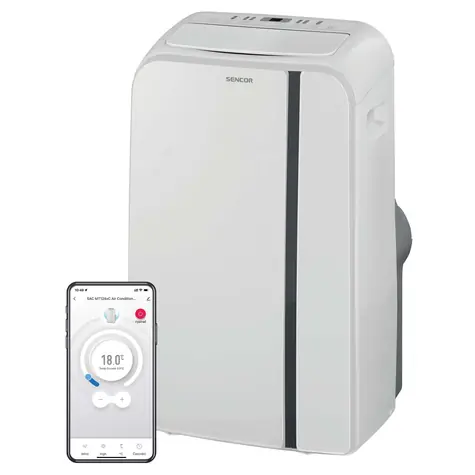Sencor SAC MT1240C biela / mobilná klimatizácia / 1450W / 12000 BTU / chladenie / odvlhčovanie / ventilátor / SMART WiFi