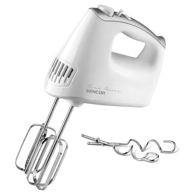 Sencor SHM 5215WH biela / Ručný šľahač / 500W / 5 rýchlostí / hnetacie & šľahacie metly