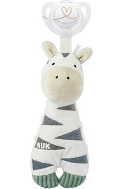 NUK Plyšový držiak cumlíka ZEBRA / 0+