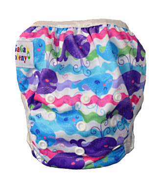 GaGa's Plienkové plavky pre bábätko Farebné veľryby