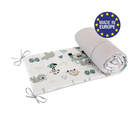 Bomimi MANTINEL do postieľky 180 cm, POJAZDNÁ ZOO, ŠEDÁ xy