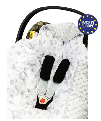 Bomimi Zavinovacia deka do autosedačky minky lesné zvieratká, šedá