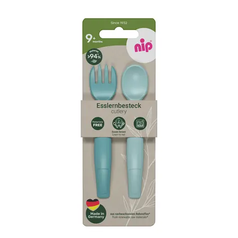 NIP NATURE line príbor 2ks, od 9m +, blue