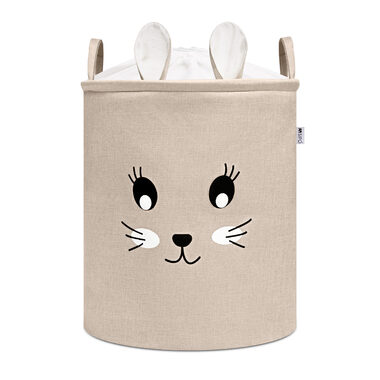 Sipo Kôš na hračky XL so šnúrkou, skladací bavlnený / 63 l, Rabbit