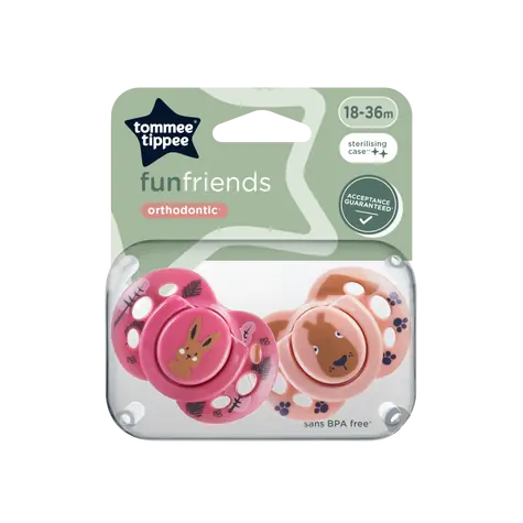 Tommee Tippee Cumlík silikón fun girl 2ks 18-36m - viac farebných variant