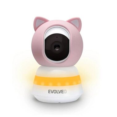 Evolveo Baby Monitor N5 ružová / Elektronická videoopatrovateľka / 360° dohľad / obojsmerná komunikácia