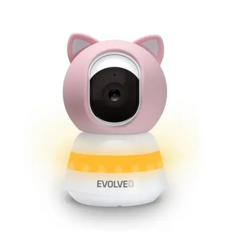 Evolveo Baby Monitor N5 ružová / Elektronická videoopatrovateľka / 360° dohľad / obojsmerná komunikácia