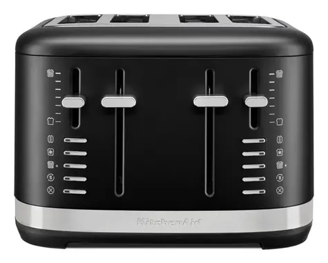 KitchenAid 5KMT4109 matná čierna / Hriankovač / sendvičovač / 4 toasty / nerez