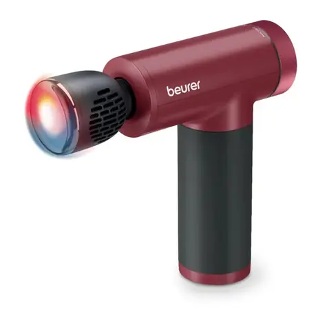BEURER MG 195 červená / masážna pištoľ / Hot&Cold / 7 masážnych hlavíc / 9 úrovní intenzity