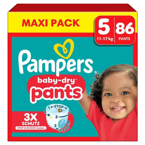Pampers Baby Dry Pants Junior 11-17 kg (86 ks) / plienkové nohavičky / veľkosť 5 (11-17 kg )