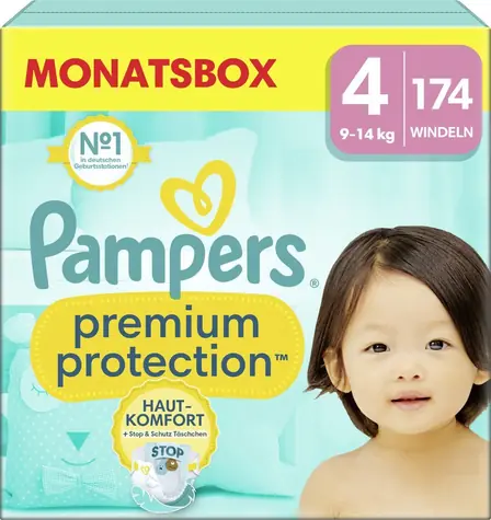 Pampers Premium Protection 9-14 kg (174 ks) / plienkové nohavičky / veľkosť 4 (9-14 kg)