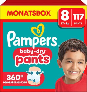 Pampers Baby Dry Pants XL 17+kg (117 ks) / plienkové nohavičky / veľkosť 8 (17+kg) 