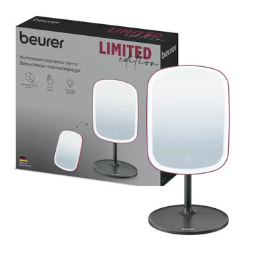 BEURER BS 47 Kozmetické zrkadlo s osvetlením červená / normálne + 5 násobné zväčšenie / LED svetlo / priemer 11cm