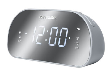 Rozbalené - Muse M-170 CMR strieborná / Budík s rádiom / FM / rozbalené