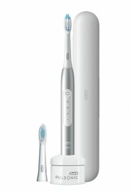 Rozbalené - Oral-B Pulsonic Slim Luxe 4500 sivá/sonická zubná kefka/2x hlavica/62000 sterov/3 programy/časovač/púzdro / rozbalené