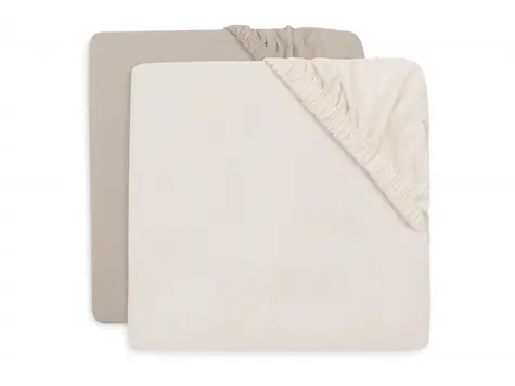 Jollein Prestieradlo napínacie 120x60 cm Milky Oatmeal/Sand 2 ks
