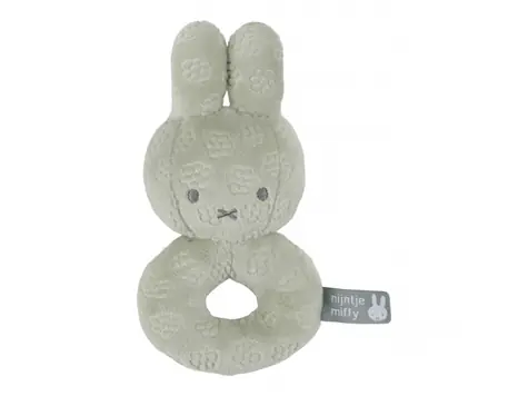 Little Dutch Hrkálka králiček Miffy Green Flower / od 0 mesiacov