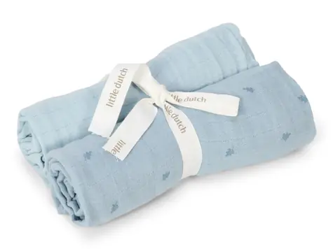 Little Dutch Plienky 70x70cm Pure Denim Blue