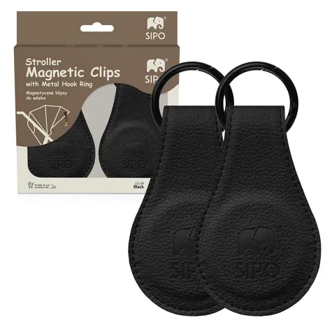 Sipo Magnetické klipy na kočík 2ks čierna