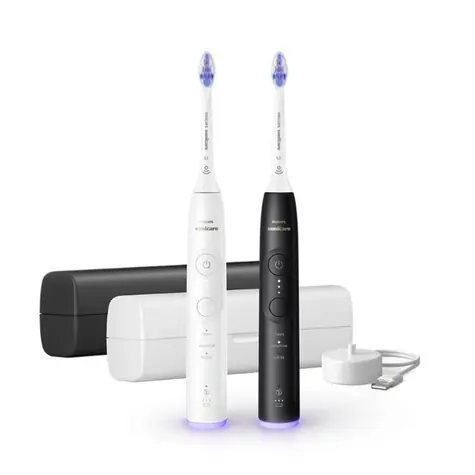 Zánovné - Philips Sonicare 6500 HX7419/01 Set zubných kefiek čierna & biela / 62 000 pulzov / časovač / zánovný